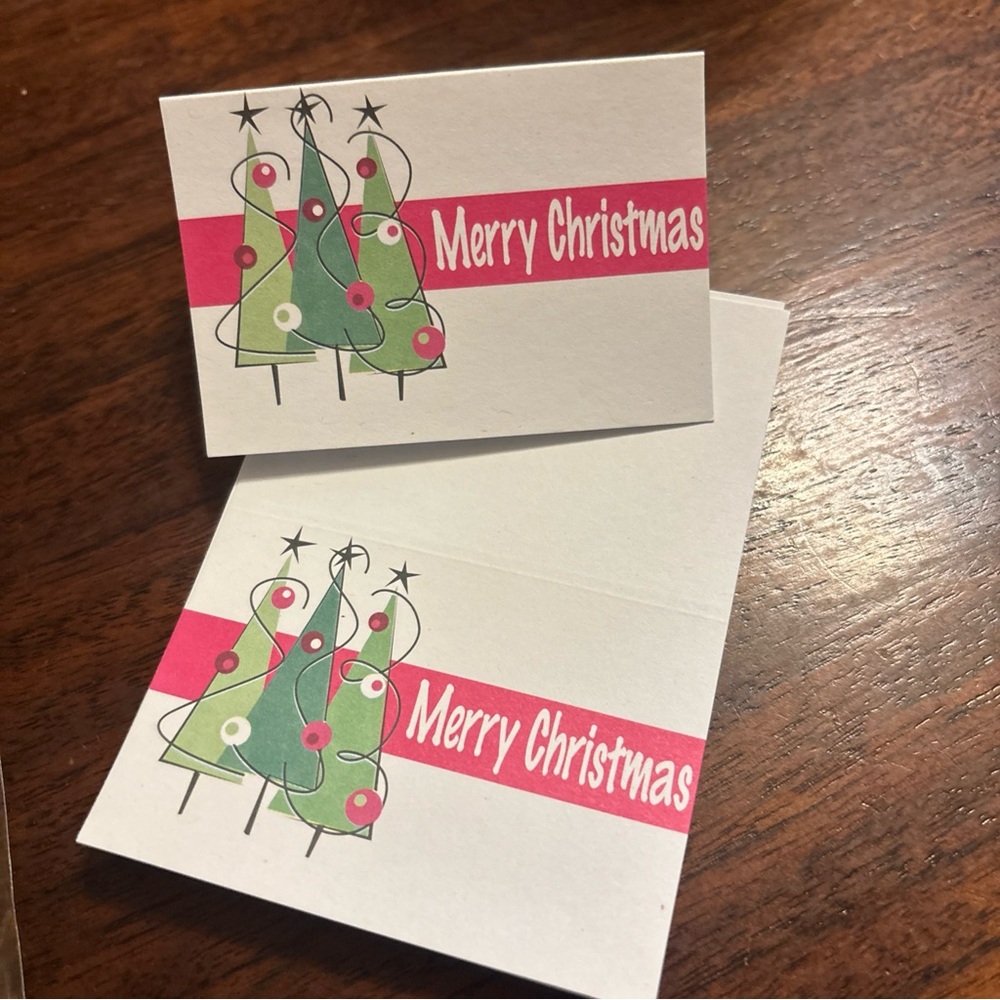 Pink & Green Merry Christmas Gift Tags